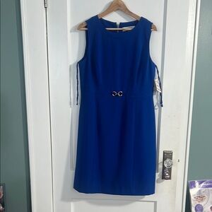 Elegant Blue Sleeveless Dress